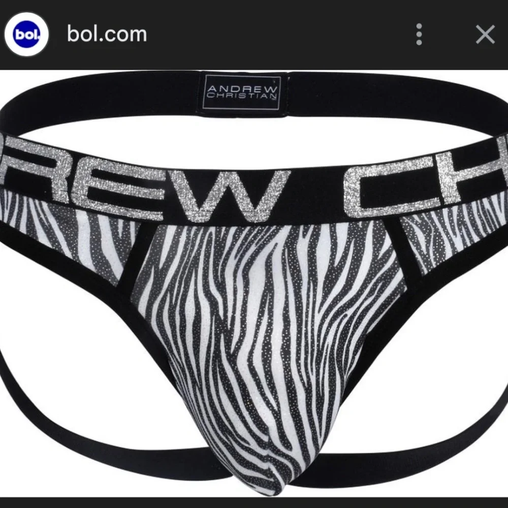 BNWT Andrew Christian Sparkly Zebra Jock Strap Underwear Size XS